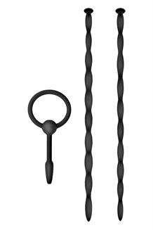 3 In 1 Silicone Urethral Sound Kit Set Black