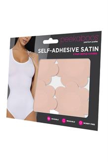 PEEKABOOS SELF ADHESIVE SATIN NIPPLE COVERS, NUDE