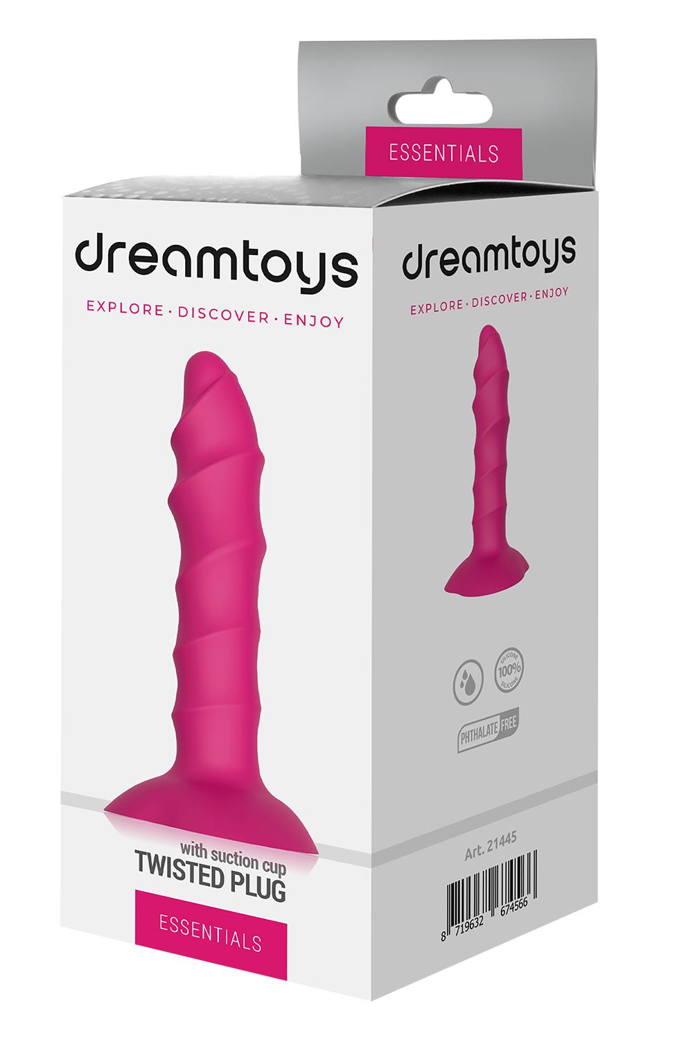 ESSENTIALS TWISTED PLUG WITH SUCTION CUP