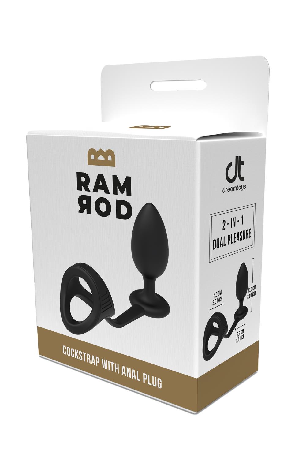 RAMROD COCKSTRAP WITH ANAL PLUG