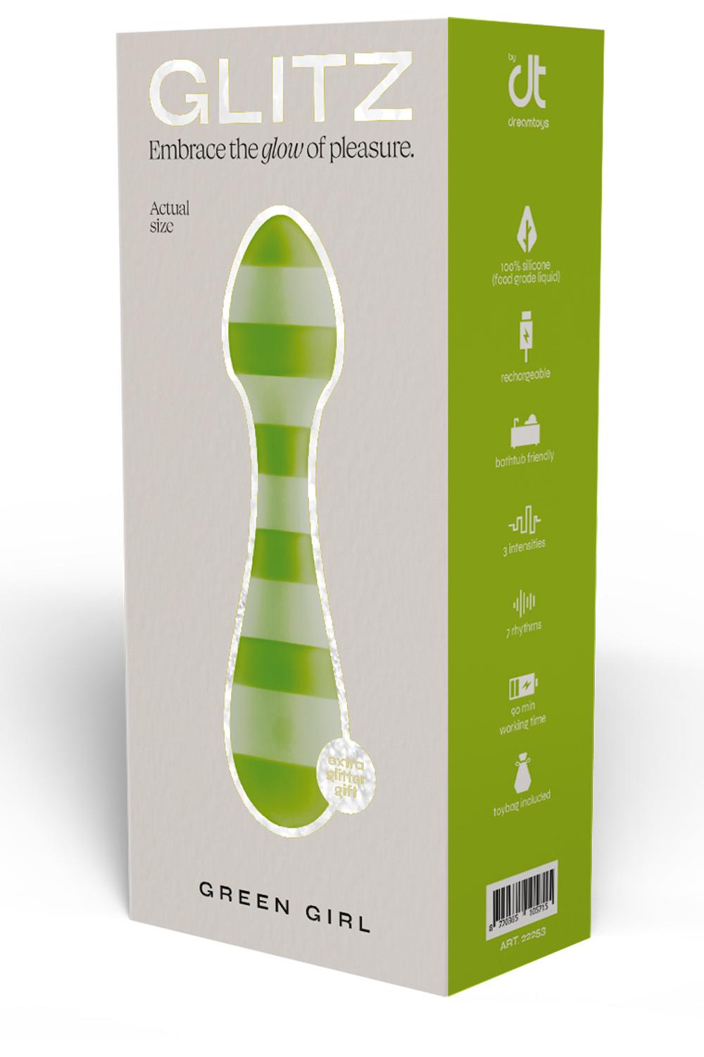 GLITZ GREEN GIRL TRAVEL WAND MASSAGER