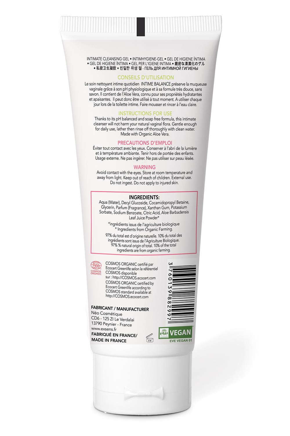 EXSENS CLEANING GEL INTIME BALANCE 100ML