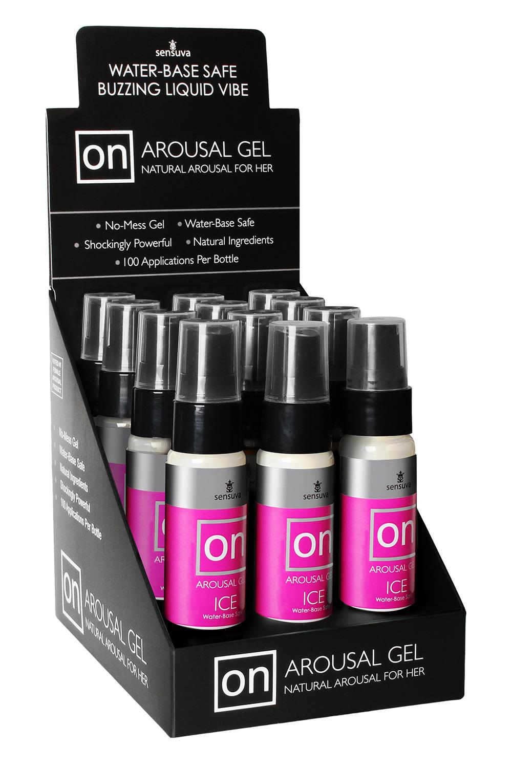 SENSUVA ON ICE AROUSAL GEL 12 PIECE DISPLAY