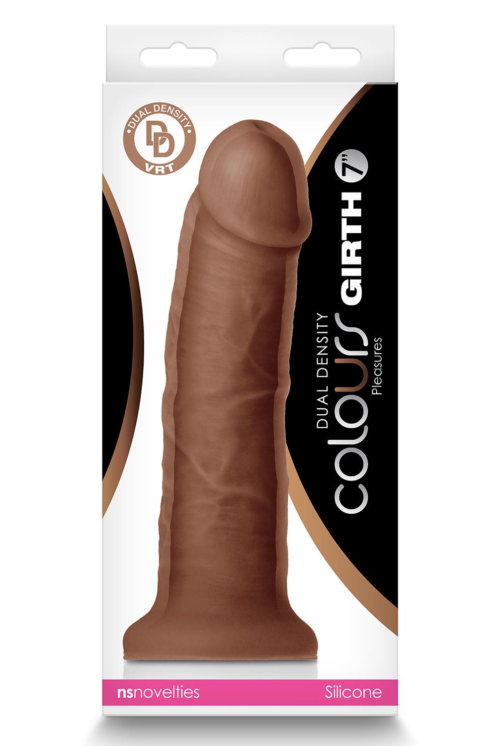 COLOURS DUAL DENSITY 7 INCH GIRTH DILDO BROWN