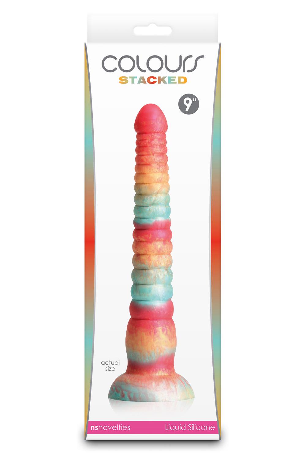 COLOURS STACKED 9 INCH DILDO RED/GOLD