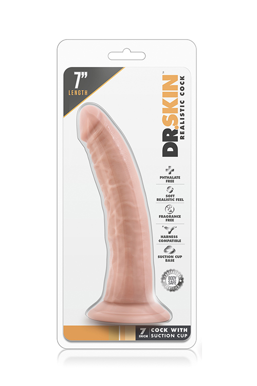 DR. SKIN 7 INCH COCK SUCTION CUP VANILLA