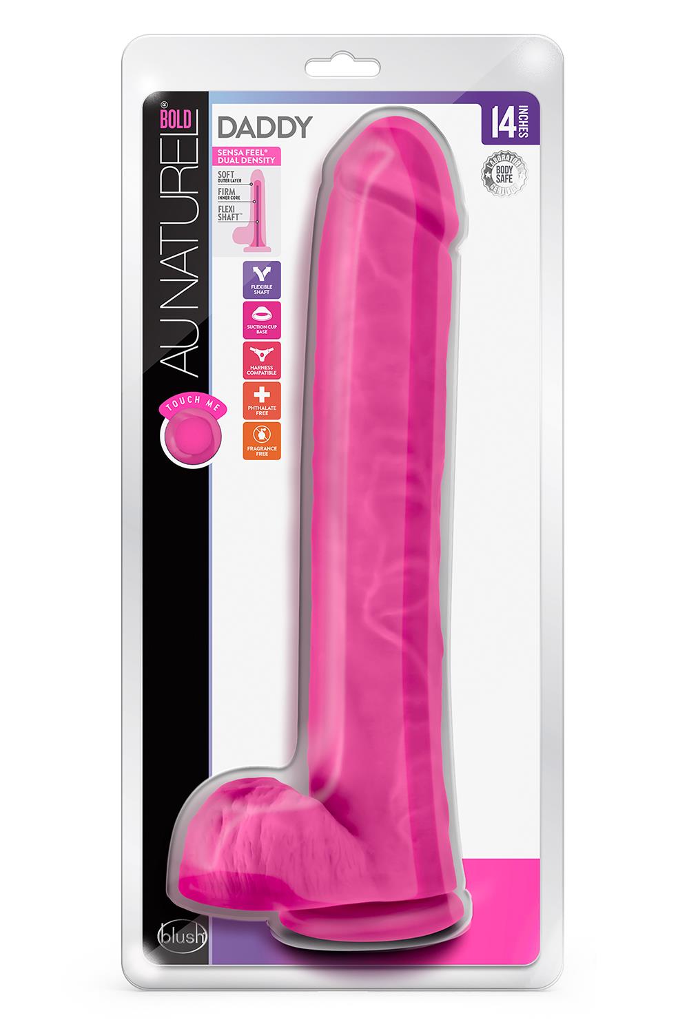 AU NATUREL BOLD DADDY 14 INCH DILDO PINK