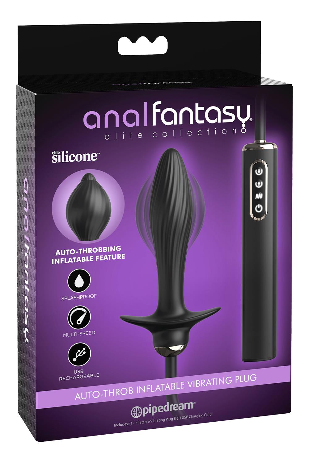 ANAL FANTASY ELITE AUTO-THROB INFLATABLE VIBRATING PLUG BLACK
