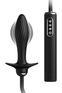 Auto-Throb Inflatable Vibrating Plug Black