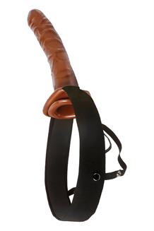 10 Inch Chocolate Dream Hollow Strap-On Brown