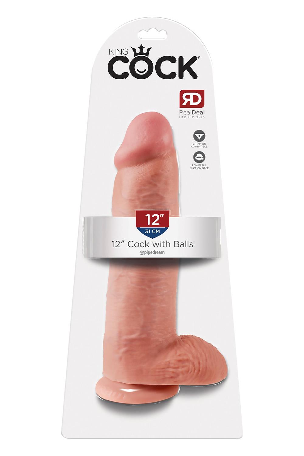 KING COCK 12 INCH COCK WITH BALLS LIGHT