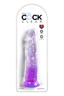 KING COCK CLEAR 8 INCH PURPLE