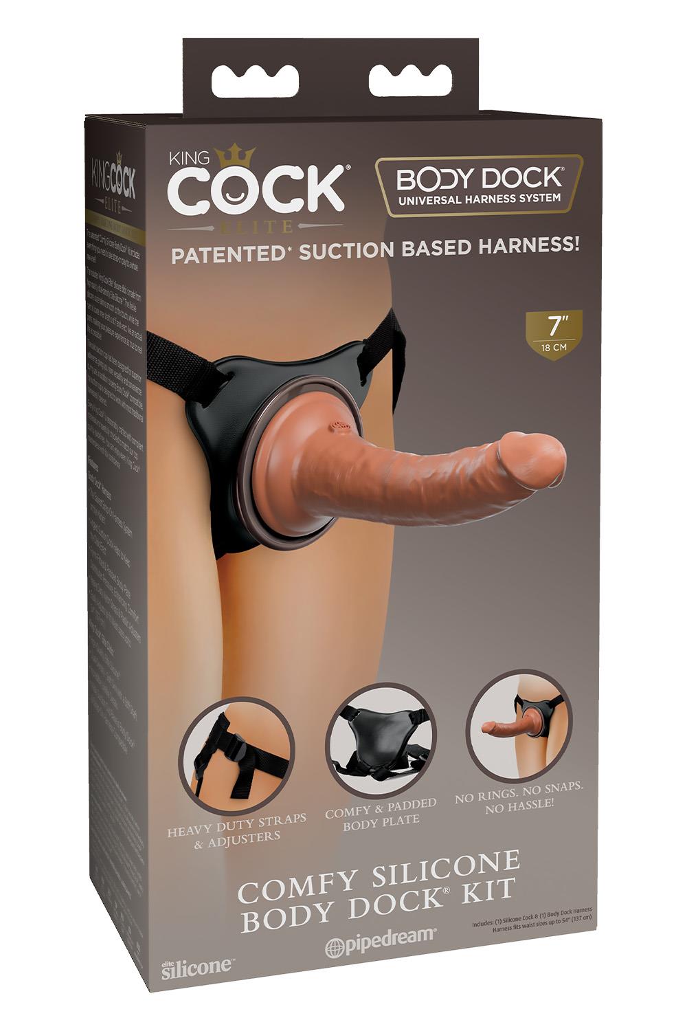 KING COCK ELITE COMFY SILICONE BODY DOCK KIT BLACK