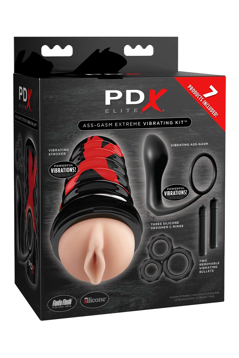 PDX ELITE ASS-GASM VIBRATING KIT LIGHT