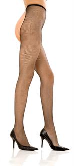 Crotchless Fishnet Pantyhose Black