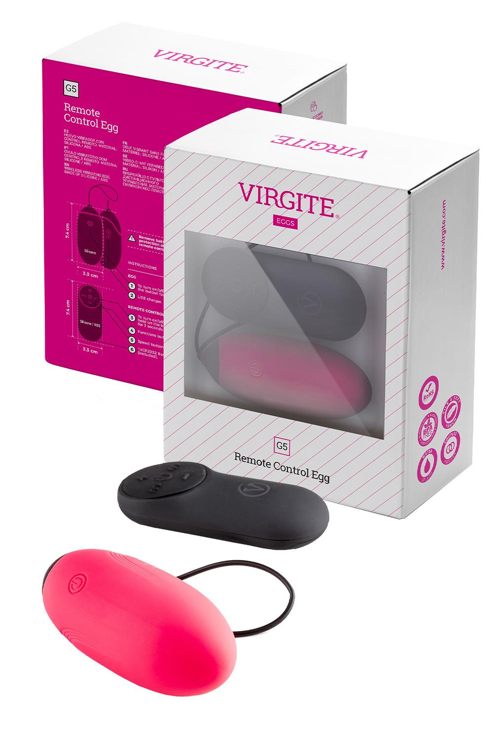 VIRGITE G5 RECHARGEABLE EGG AND REMOTE G5 PINK
