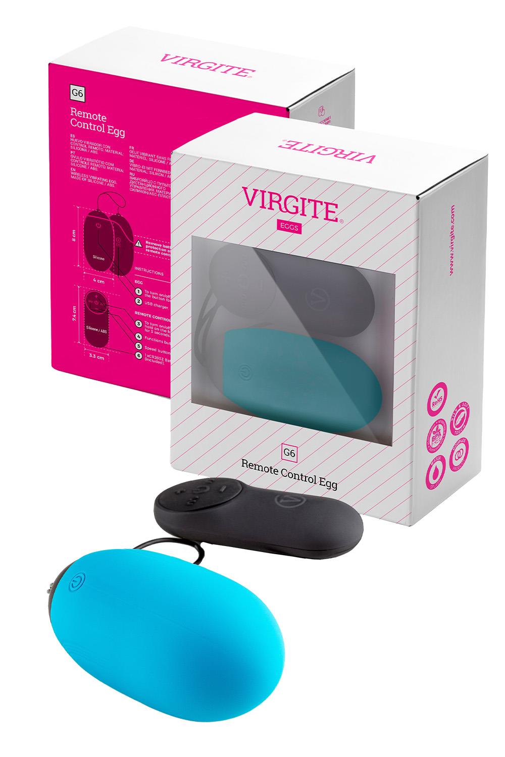 VIRGITE G6 RECHARGEABLE EGG AND REMOTE G6 BLUE