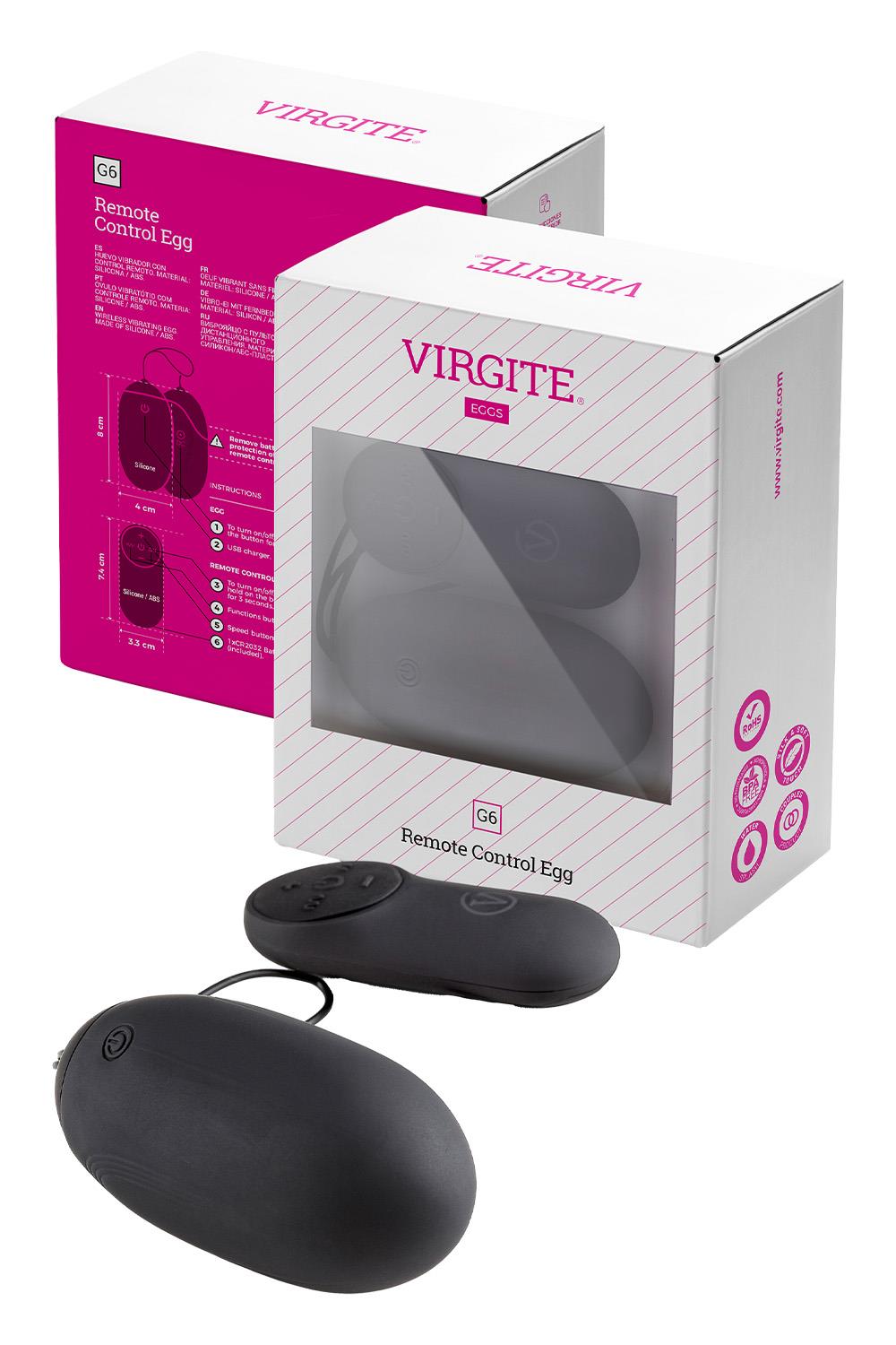 VIRGITE G6 RECHARGEABLE EGG AND REMOTE G6 BLACK