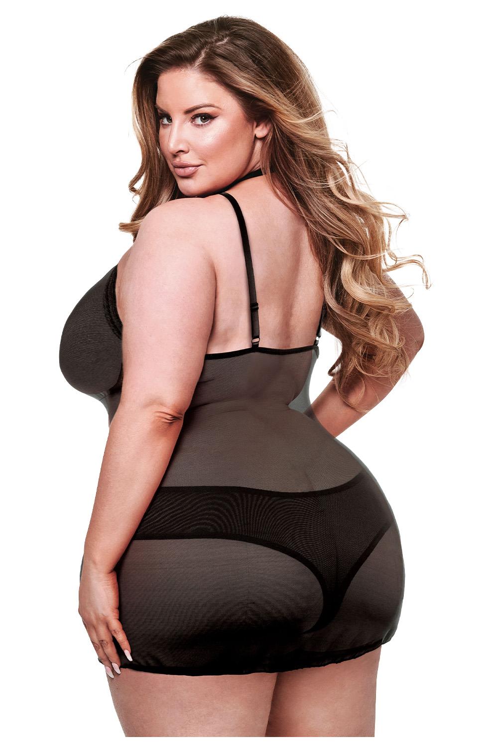 BACI 2 PCS. ECO CHEMISE AND PANTY SET BLACK, QS