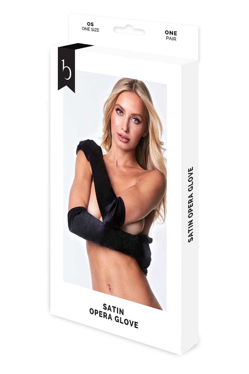 BACI SATIN OPERA GLOVE, BLACK